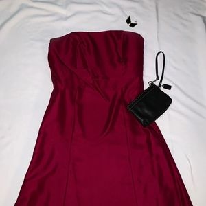 Strapless Burgundy Dress